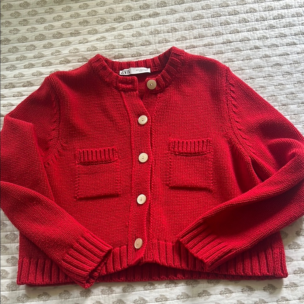 Red Zara Cardigan
